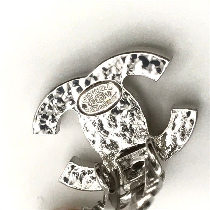 Chanel CC Logo Faux Pearl Swing Earrings Silver — view 6