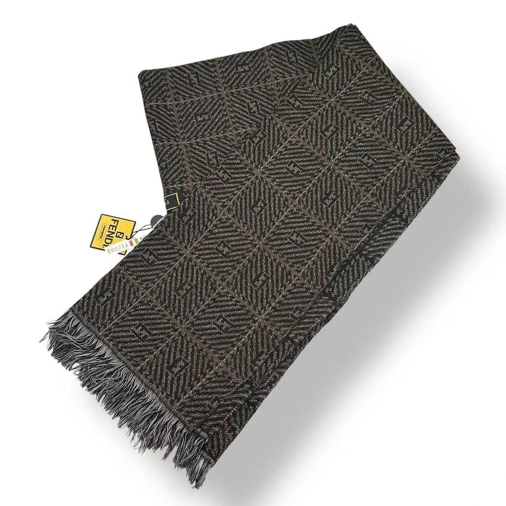 Fendi Scarf Zucca Pattern Wool Brown — view 2
