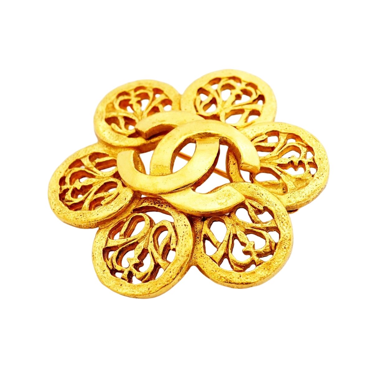 Chanel Brooch Vintage CC Logo Gold Plated — view 2