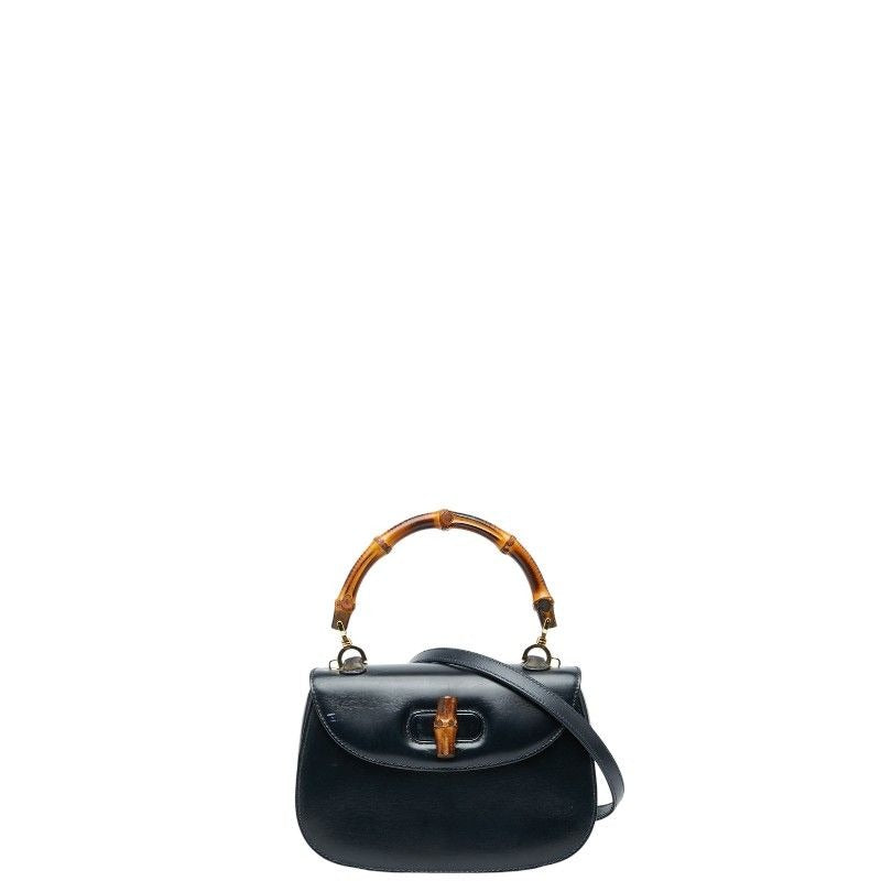 Gucci Bamboo Shoulder Bag 2-Way 000 2046 Black Leather