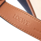 Loewe Shoulder Bag Anagram Hobo Ivory Brown Navy Canvas Leather — view 4