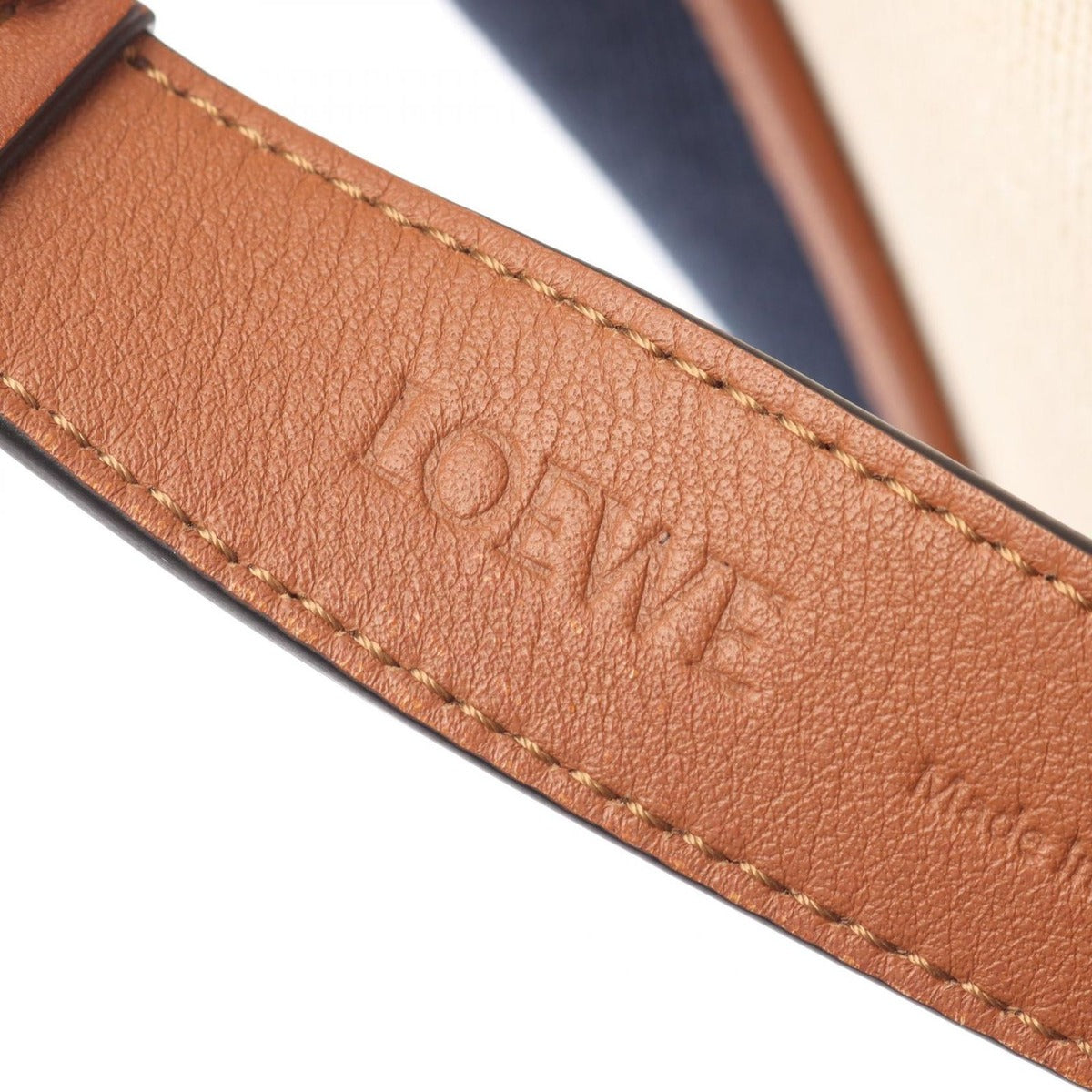 Loewe Shoulder Bag Anagram Hobo Ivory Brown Navy Canvas Leather — view 4