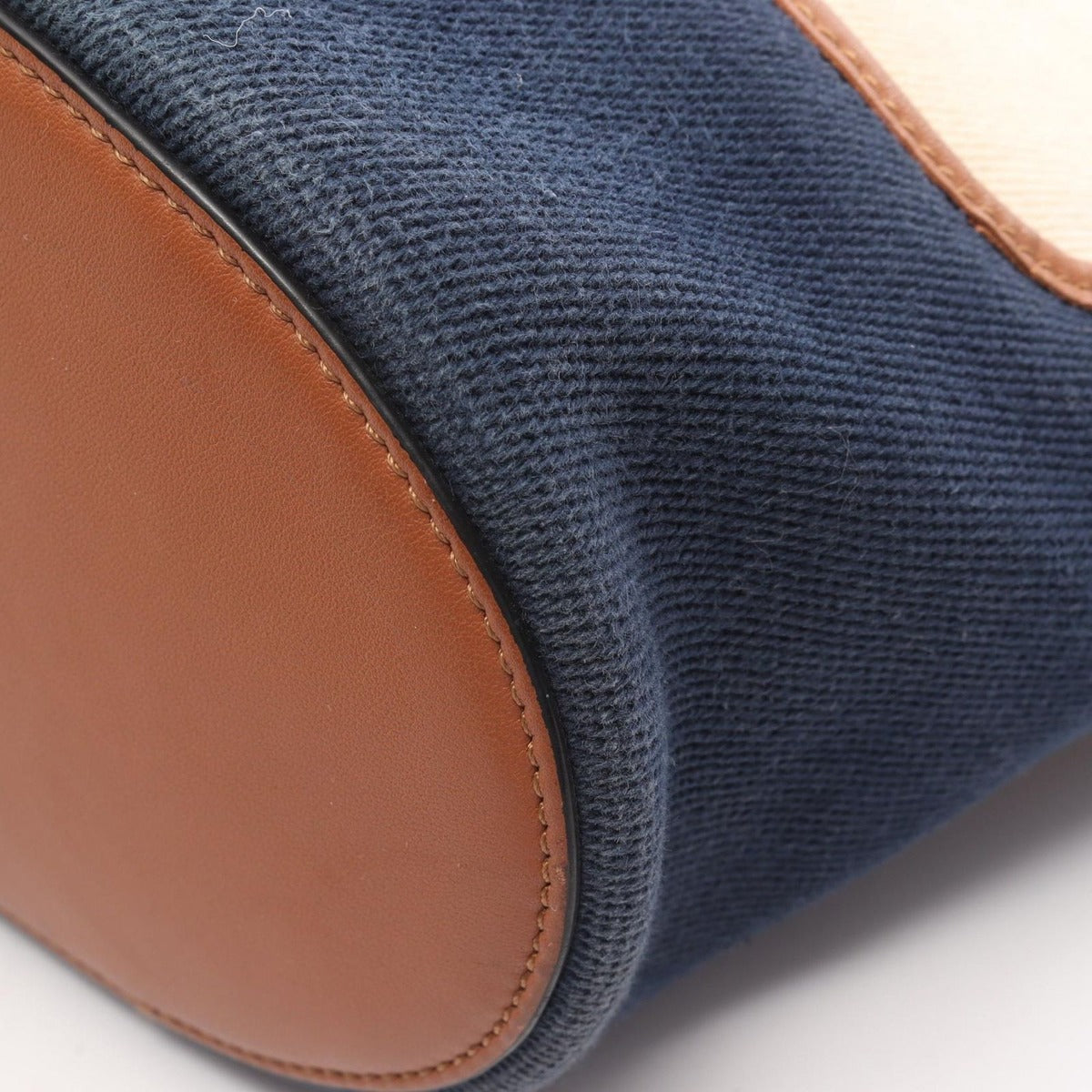 Loewe Shoulder Bag Anagram Hobo Ivory Brown Navy Canvas Leather — view 5