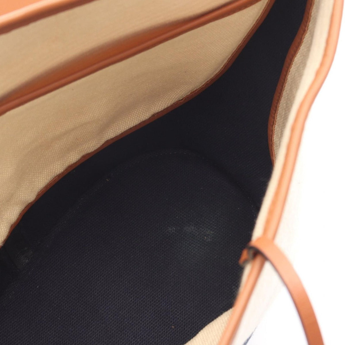Loewe Shoulder Bag Anagram Hobo Ivory Brown Navy Canvas Leather — view 9