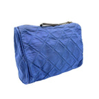 Prada Quilted Nylon Blue Pouch Silver — view 2