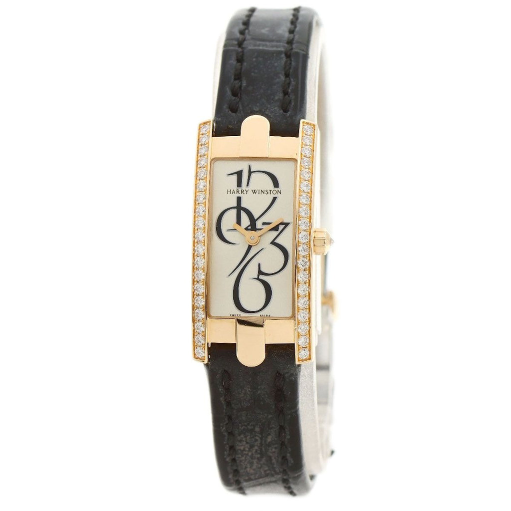 Harry Winston Avenue C Mini Bezel Diamond Watch 18K Pink Gold