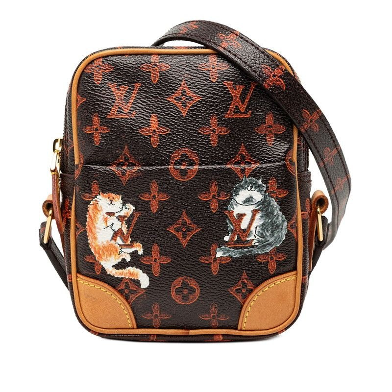 Louis Vuitton Monogram Panum Set Dark Brown Orange Leather