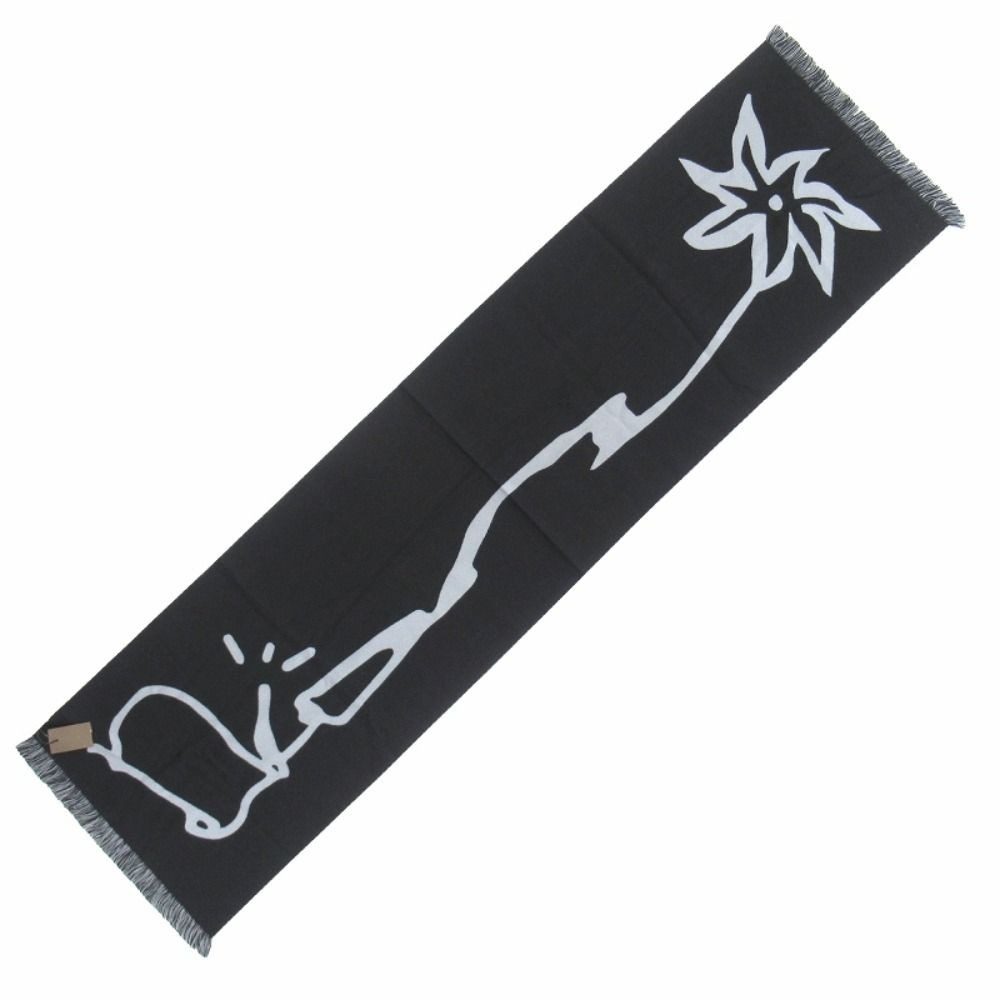 Dior Travis Scott Cactus Jack Wool Logo Scarf Black