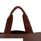Hermes Valparaiso GM Brown Silver Toile Chevron Leather Boston Bag — view 4