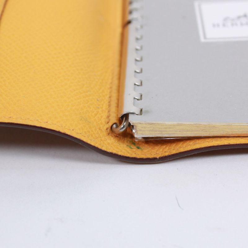 Hermes Agenda GM Leather Yellow And Brown Wallets Accessories Silver — view 7