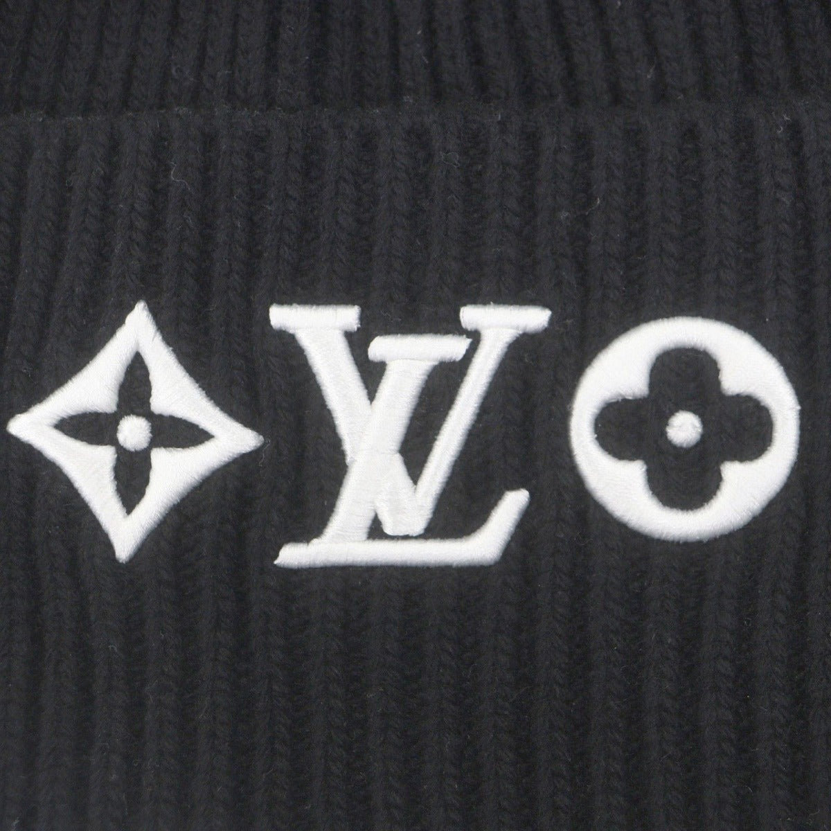 Louis Vuitton Beanie LV Headline Wool Hat Knit Cap Black — view 8