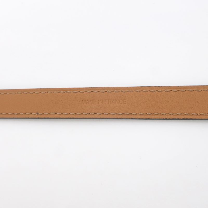 Hermes Leather Bracelet Trench Black Silver Hardware Size T5 — view 5