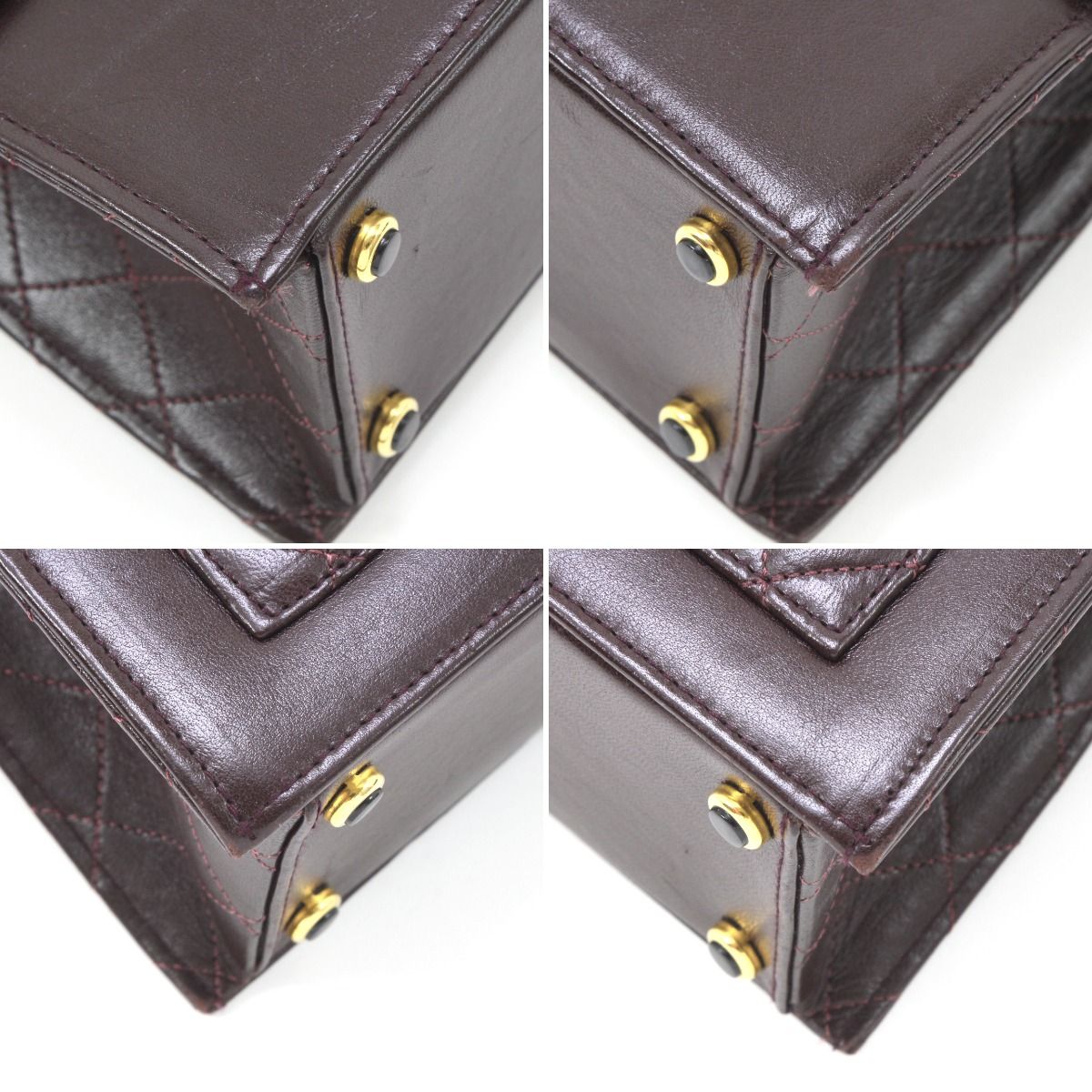 Chanel Quilted Shoulder Bag Leather Dark Brown — view 6