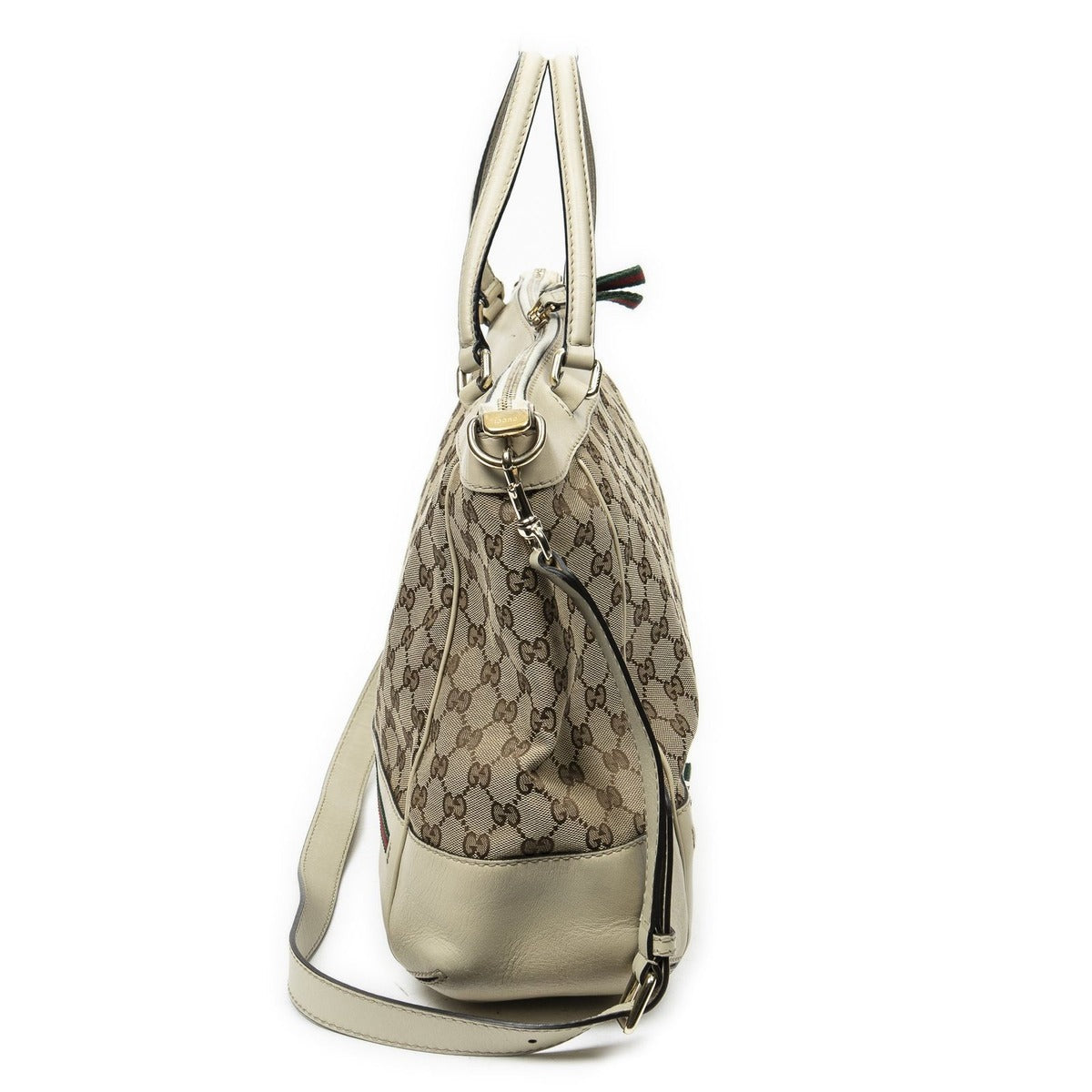 Gucci Large Web Mayfair Top Handle Beige Ivory GG Canvas — view 4
