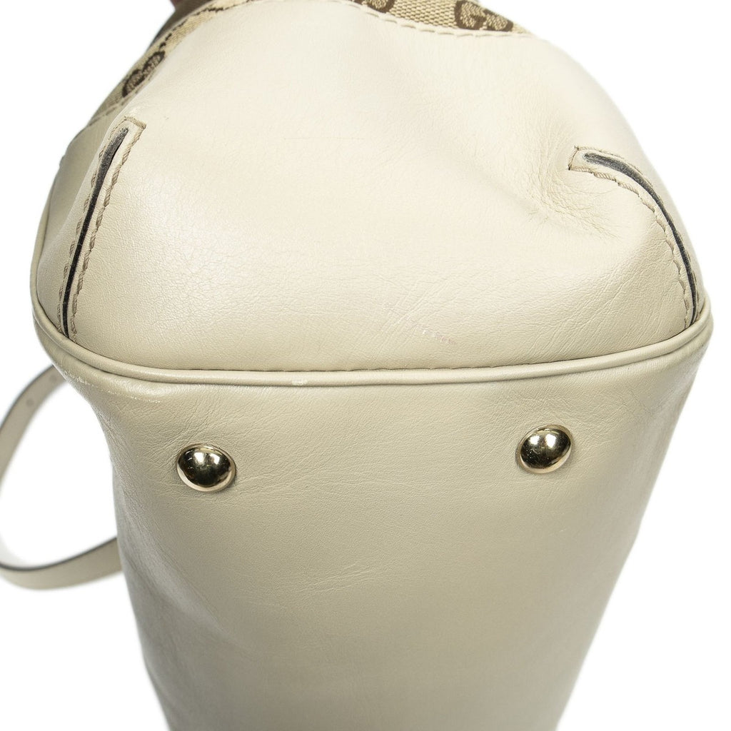 Gucci Large Web Mayfair Top Handle Beige Ivory GG Canvas — view 8