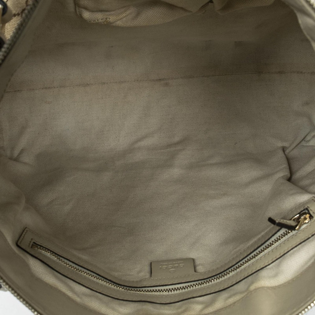 Gucci Large Web Mayfair Top Handle Beige Ivory GG Canvas — view 9