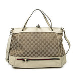 Gucci Large Web Mayfair Top Handle Beige Ivory GG Canvas