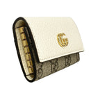 Gucci Key Case GG Marmont Supreme Leather Ivory Brown Gold Key Holder — view 2