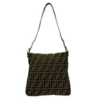 Fendi Mamma Bucket Zucca FF Pattern Logo Canvas Leather One Shoulder Bag — view 3
