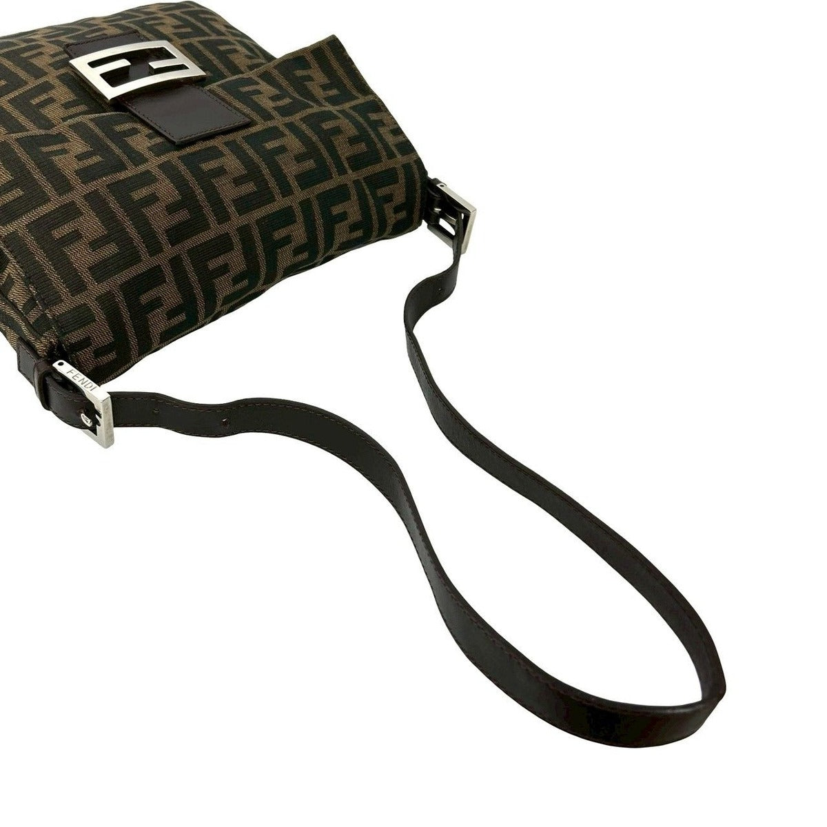 Fendi Mamma Bucket Zucca FF Pattern Logo Canvas Leather One Shoulder Bag — view 4