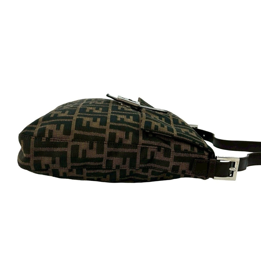 Fendi Mamma Bucket Zucca FF Pattern Logo Canvas Leather One Shoulder Bag — view 6