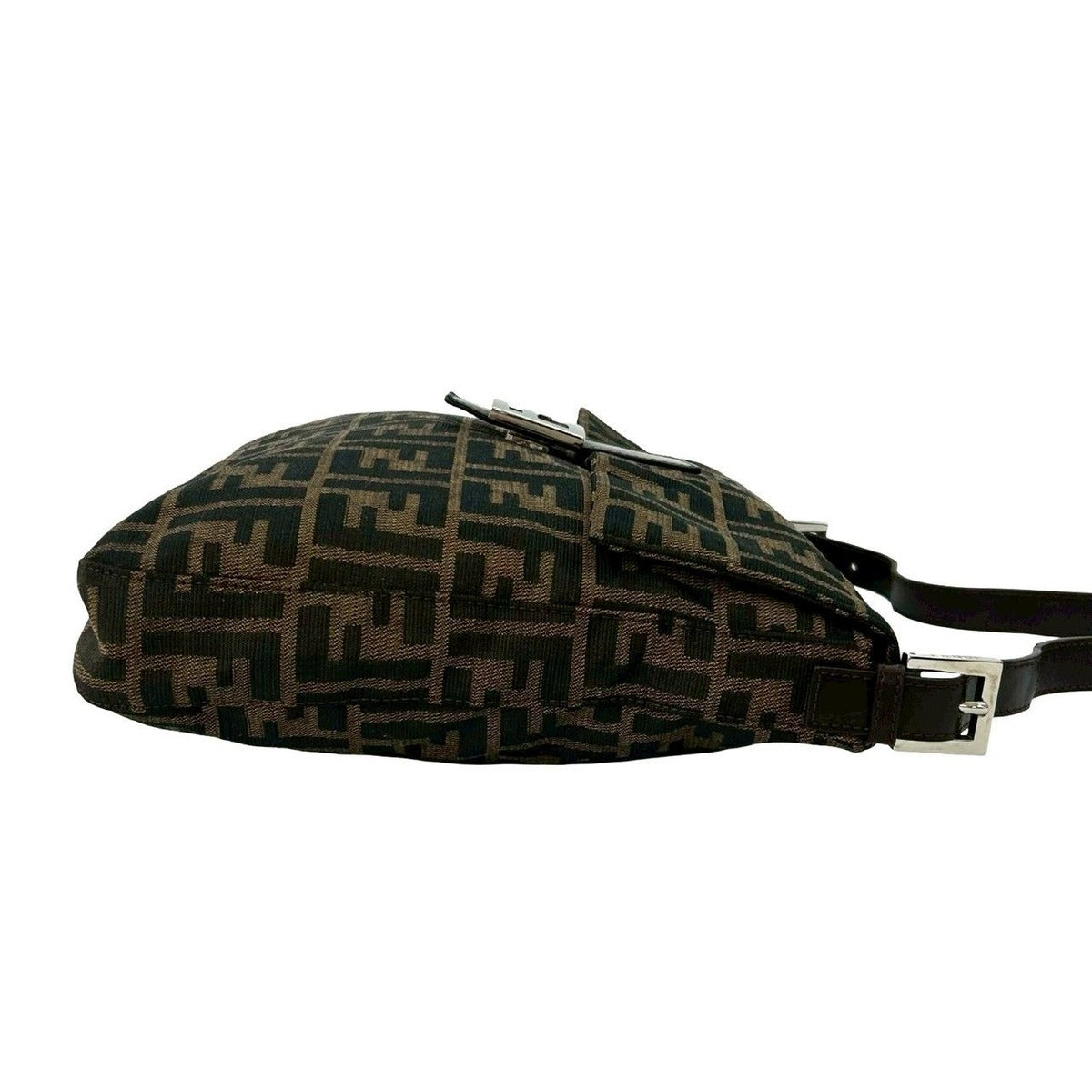 Fendi Mamma Bucket Zucca FF Pattern Logo Canvas Leather One Shoulder Bag — view 6