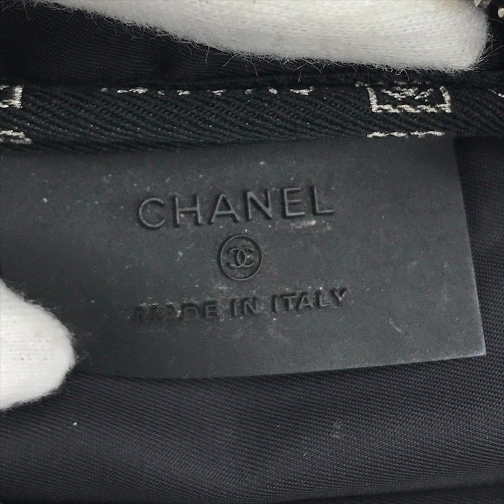 Chanel CC Logo Sports Waist Body Shoulder Bag Black Lame — view 9