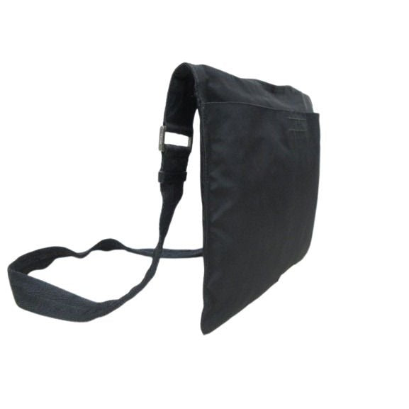 Prada Shoulder Bag Triangle Logo Black Nylon Leather — view 2