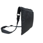 Prada Shoulder Bag Triangle Logo Black Nylon Leather — view 2