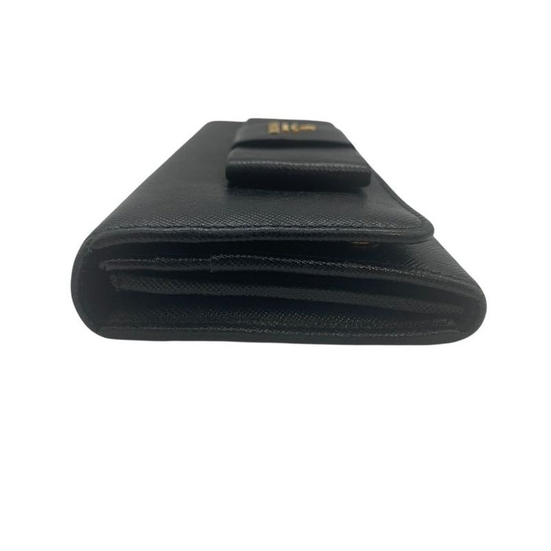 Prada Bifold Long Wallet 1 M1132 Saffiano Leather Ribbon Nero Black 2589 — view 3