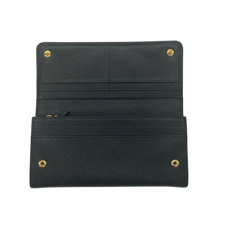 Prada Bifold Long Wallet 1 M1132 Saffiano Leather Ribbon Nero Black 2589 — view 9