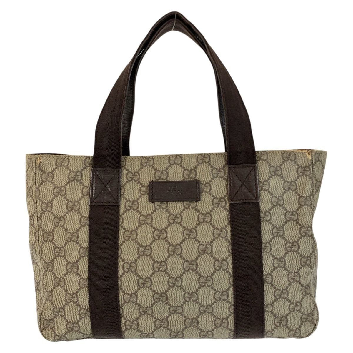 Gucci Beige Brown GG Supreme Canvas Tote