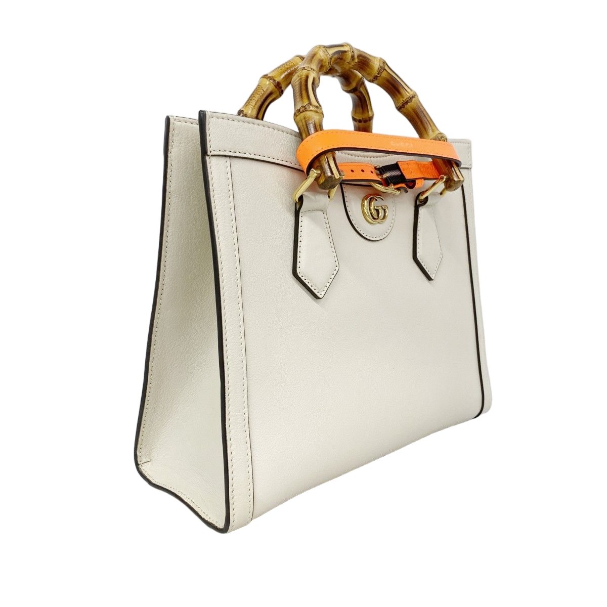 Gucci Handbag Bamboo Diana Leather Ivory Gold 2-Way — view 2