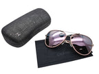 Chanel Teardrop Sunglasses CC Logo Chain Temple Mirror Lens Eyewear