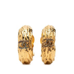 Chanel CC Logo Vintage Earrings Gold Plated