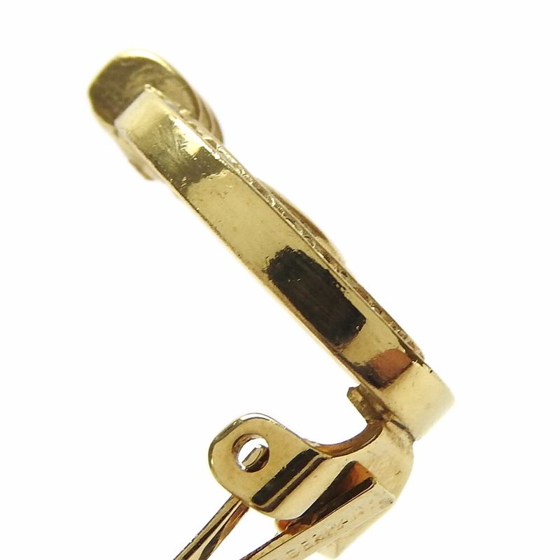 Christian Dior Earrings Gold CD Logo GP Plated Rhinestone Accessories — view 7