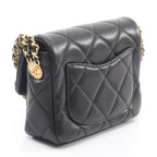 Chanel Shoulder Bag Quilted Black Calf Small Flap Chain — view 2