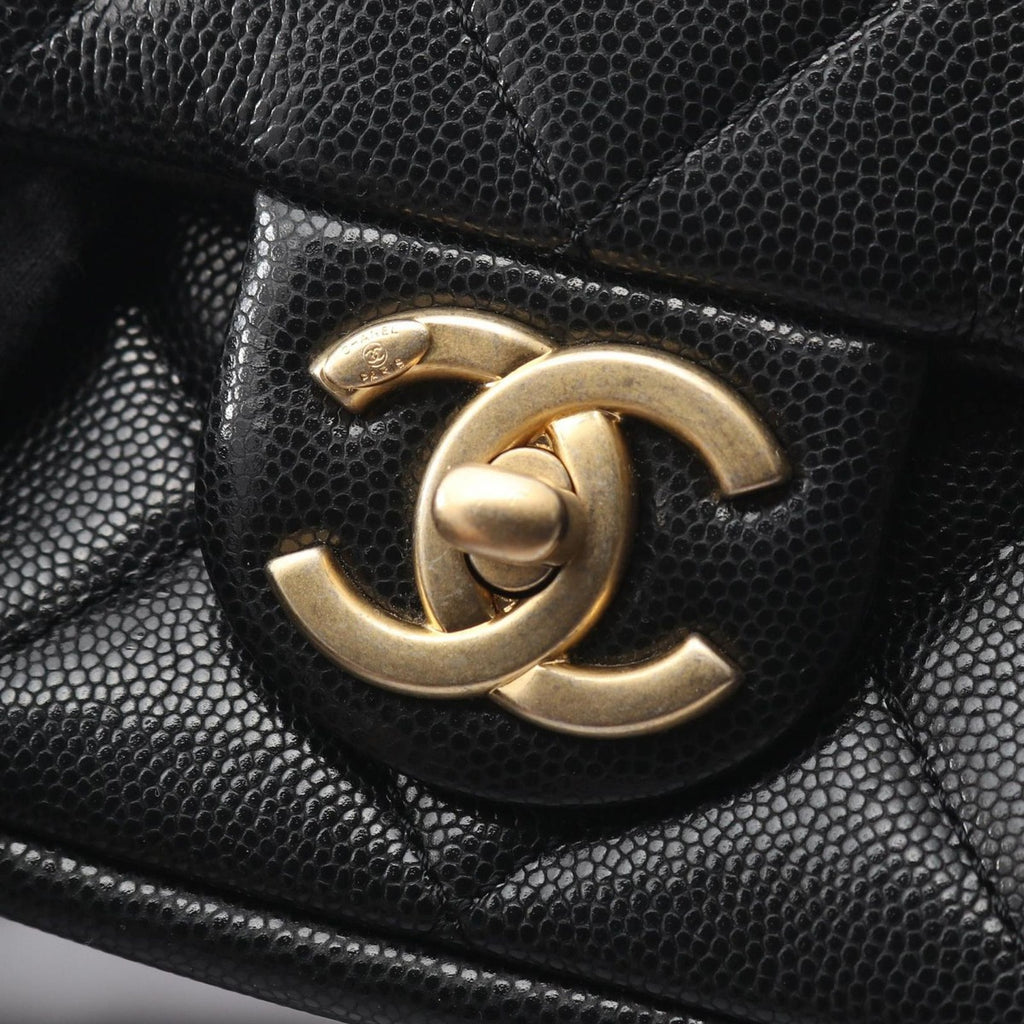 Chanel Shoulder Bag Quilted Black Calf Small Flap Chain — view 6
