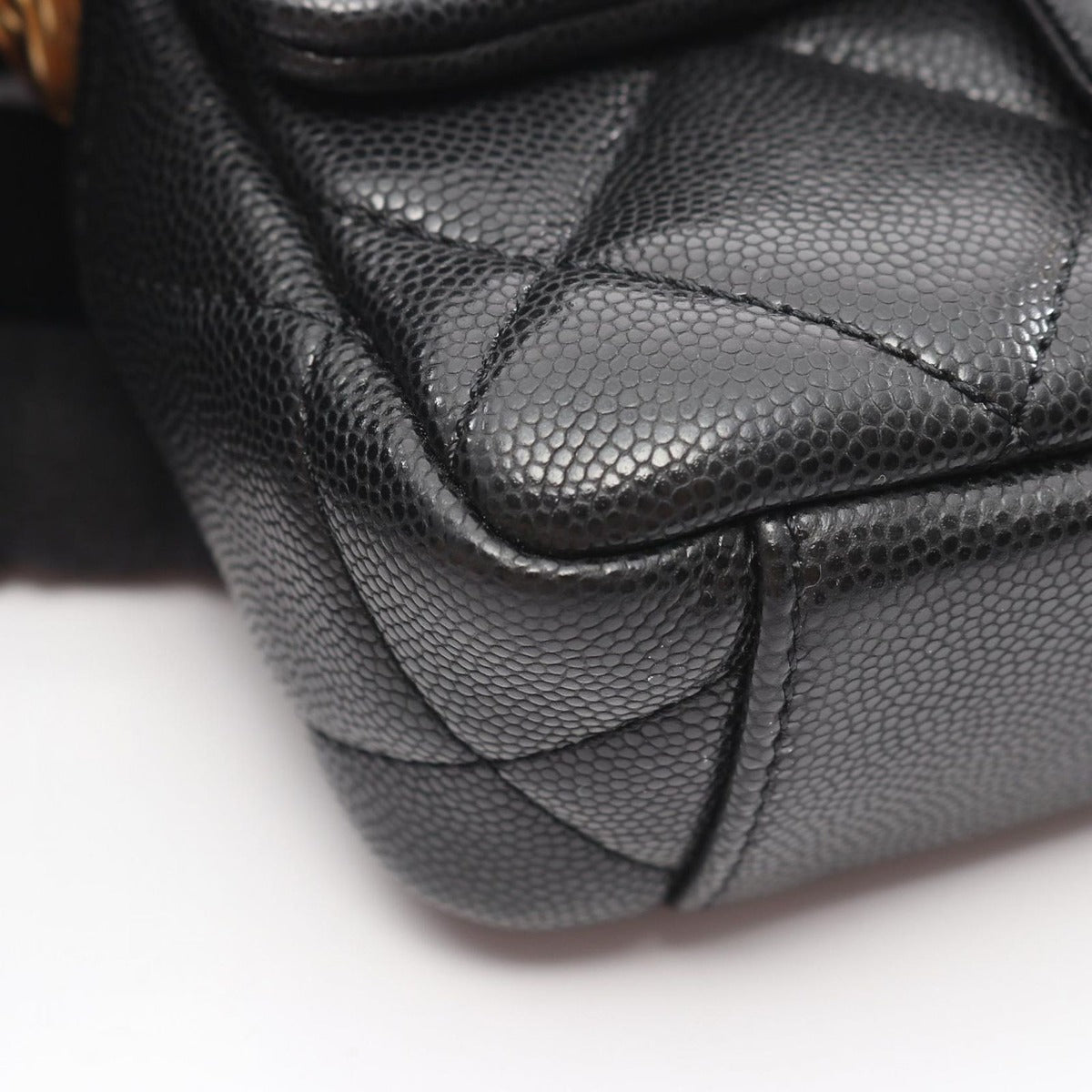 Chanel Shoulder Bag Quilted Black Calf Small Flap Chain — view 7