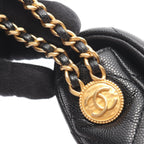 Chanel Shoulder Bag Quilted Black Calf Small Flap Chain — view 8