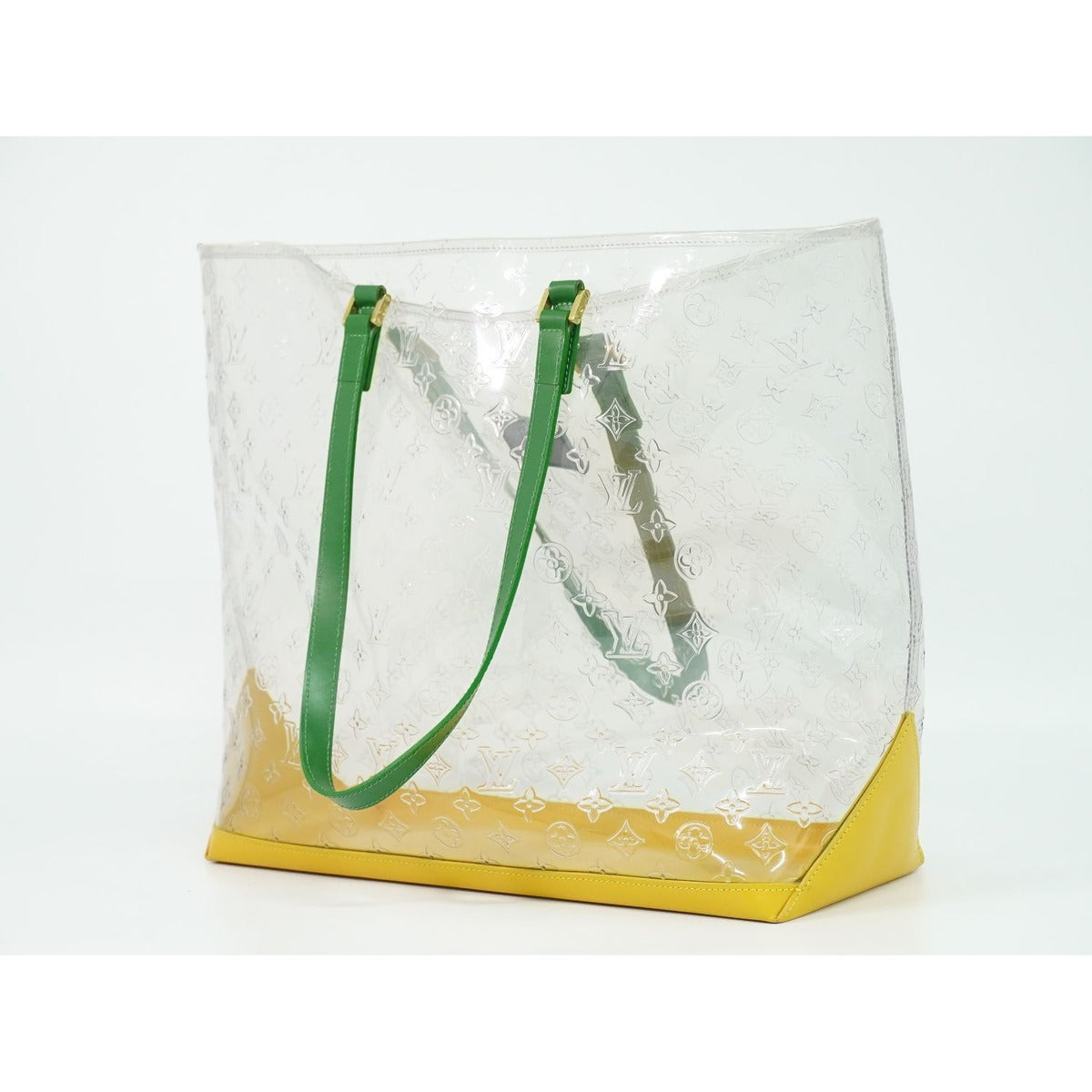 Louis Vuitton LV Cabas Brazil Monogram Vinyl Leather Shoulder Bag Tote Clear — view 2