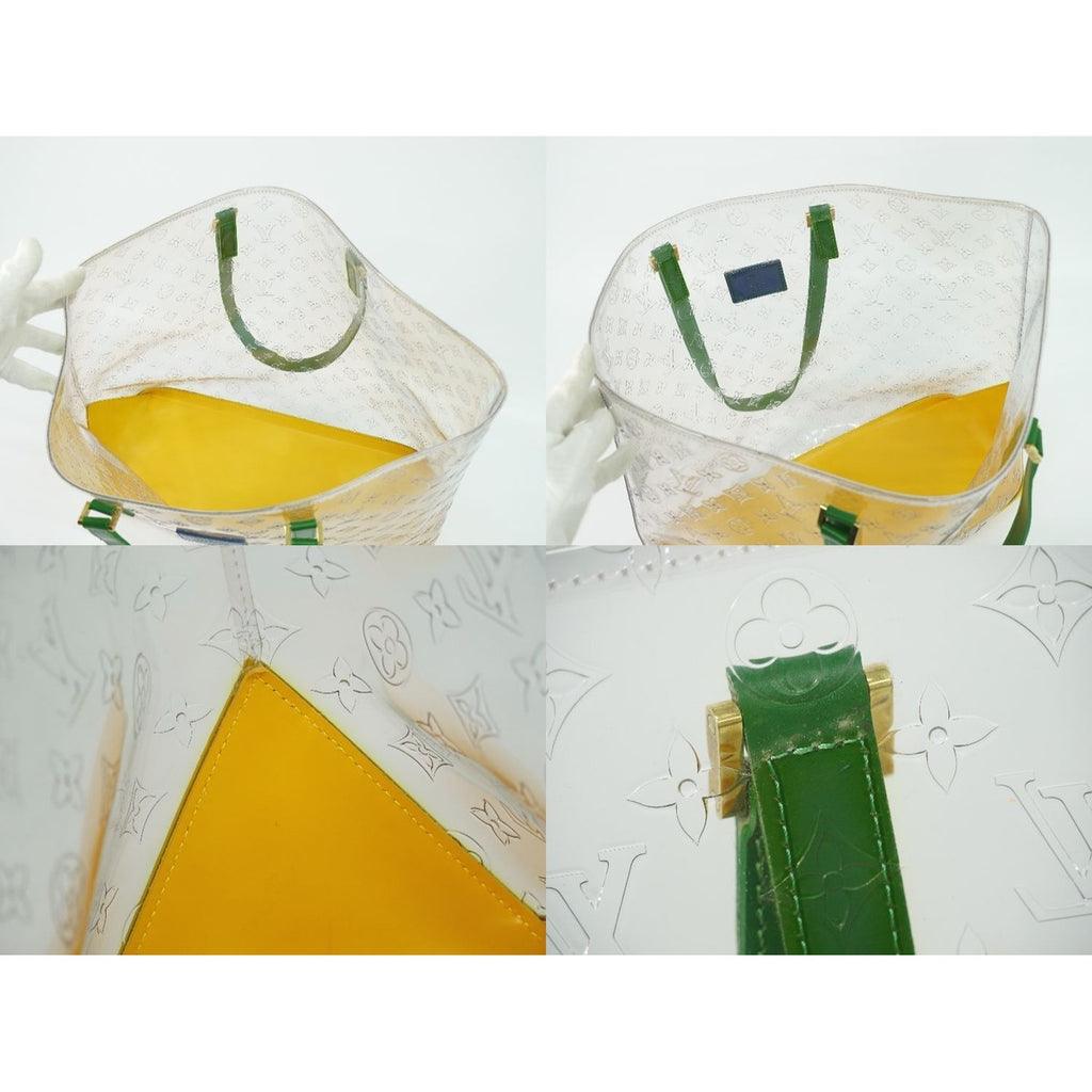 Louis Vuitton LV Cabas Brazil Monogram Vinyl Leather Shoulder Bag Tote Clear — view 8