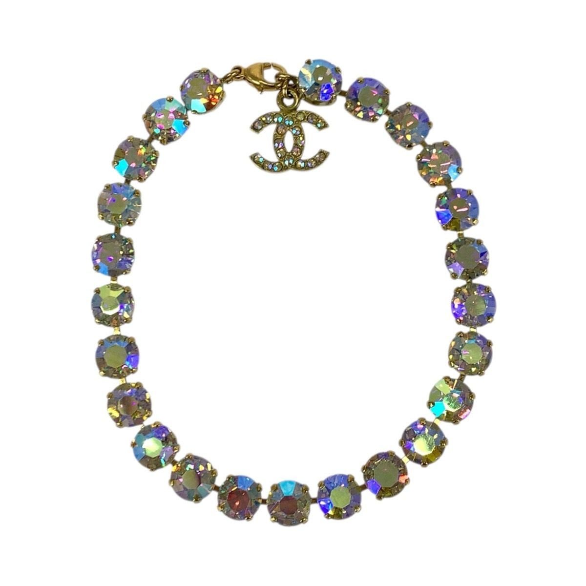 Chanel Super Vintage CC Logo Anklet Aurora Last Gold Plated Bracelet 95