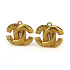 Chanel Earrings Coco Mark Metal Gold Accessories 99 P Plated