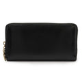 Gucci Lovely Round Zipper Long Wallet Shiny Leather Black Gold Hardware
