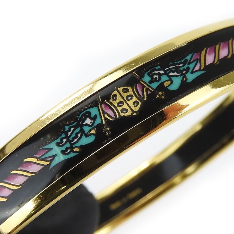 Hermes Bracelet Emile PM Metal Cloisonne Multicolor Black Gold Hardware — view 5