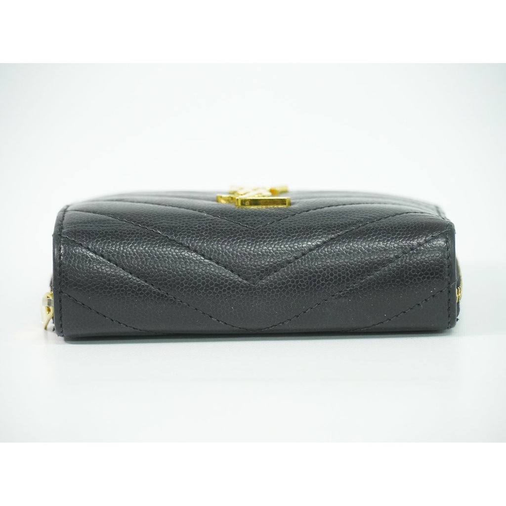 Saint Laurent Leather Bifold Wallet Compact Black — view 3