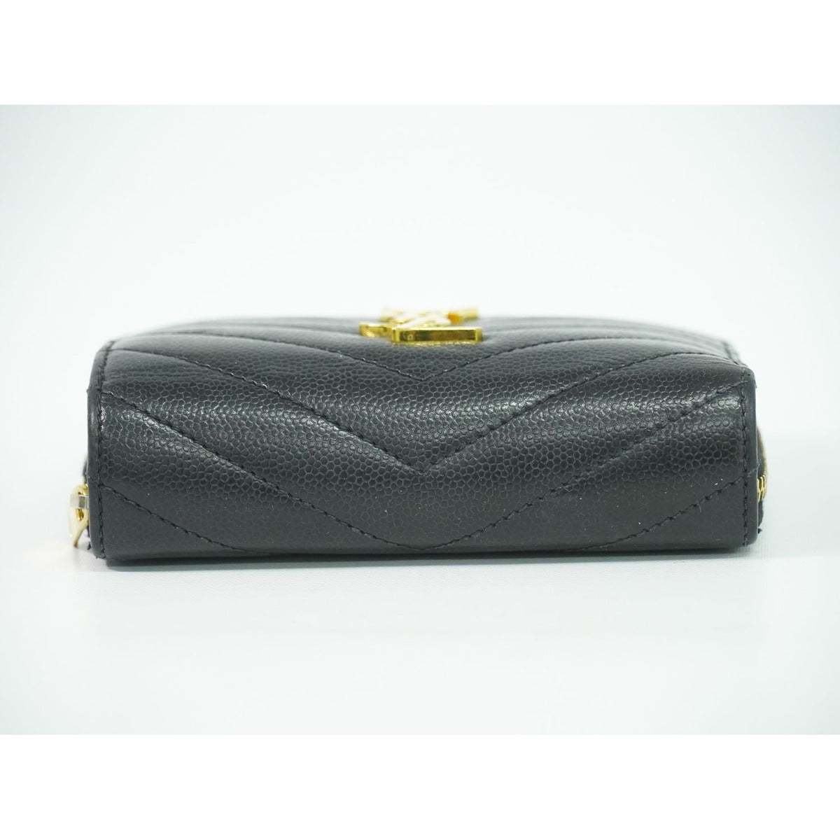 Saint Laurent Leather Bifold Wallet Compact Black — view 3
