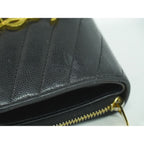 Saint Laurent Leather Bifold Wallet Compact Black — view 6
