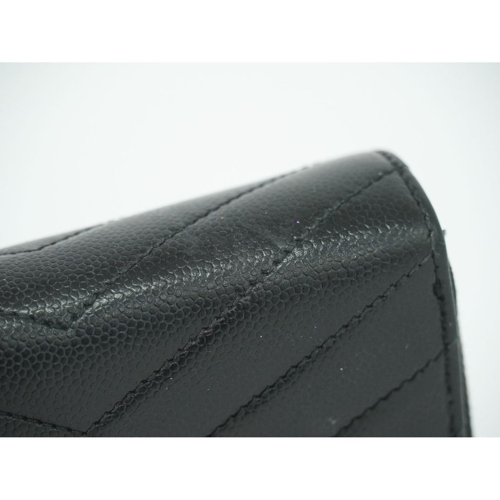 Saint Laurent Leather Bifold Wallet Compact Black — view 7